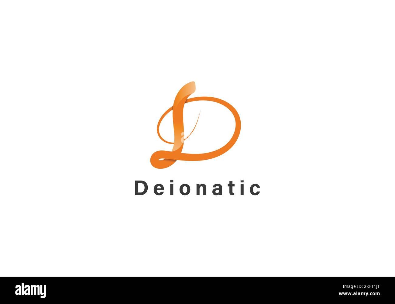 Modello con logo D per disegnare a mano Illustrazione Vettoriale