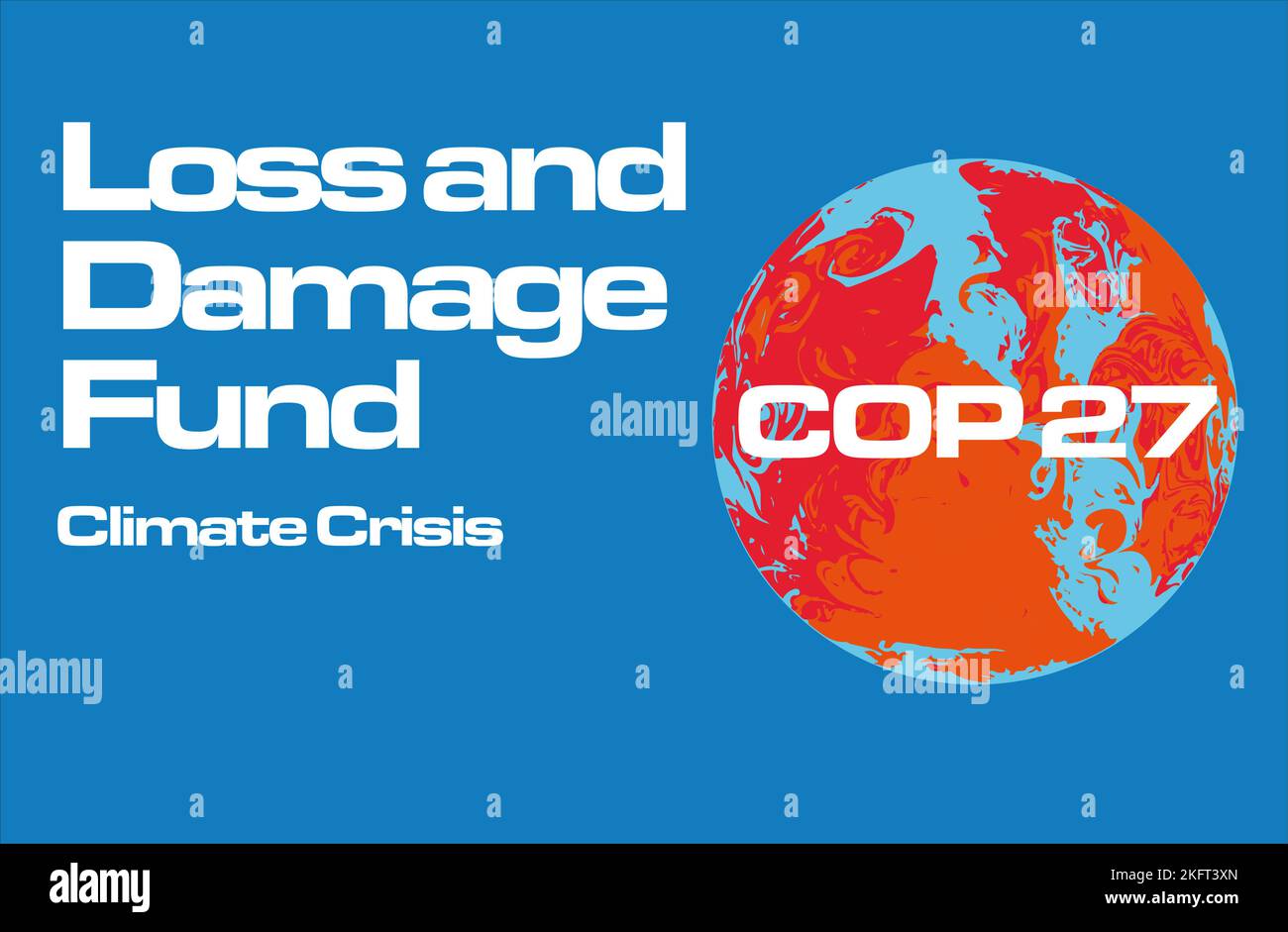 Fondo per perdite e danni approvato a COP27 dollari per pagare i paesi più poveri danneggiati dagli effetti della crisi climatica Illustrazione Vettoriale