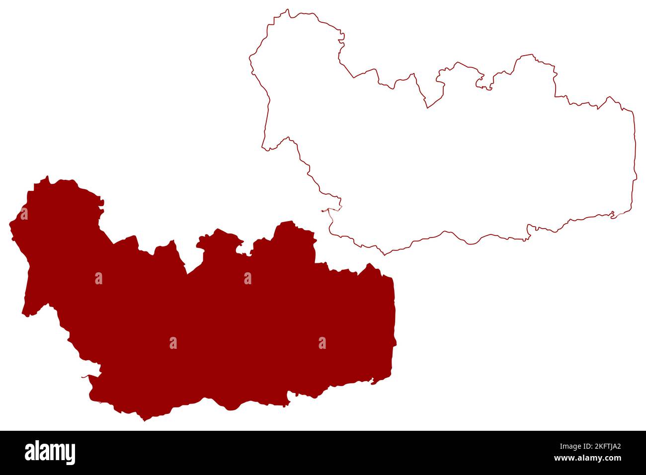 Waverley distretto non-metropolitano, distretto (Regno Unito di Gran Bretagna e Irlanda del Nord, contea cerimoniale Surrey, Inghilterra) vettore mappa illus Illustrazione Vettoriale