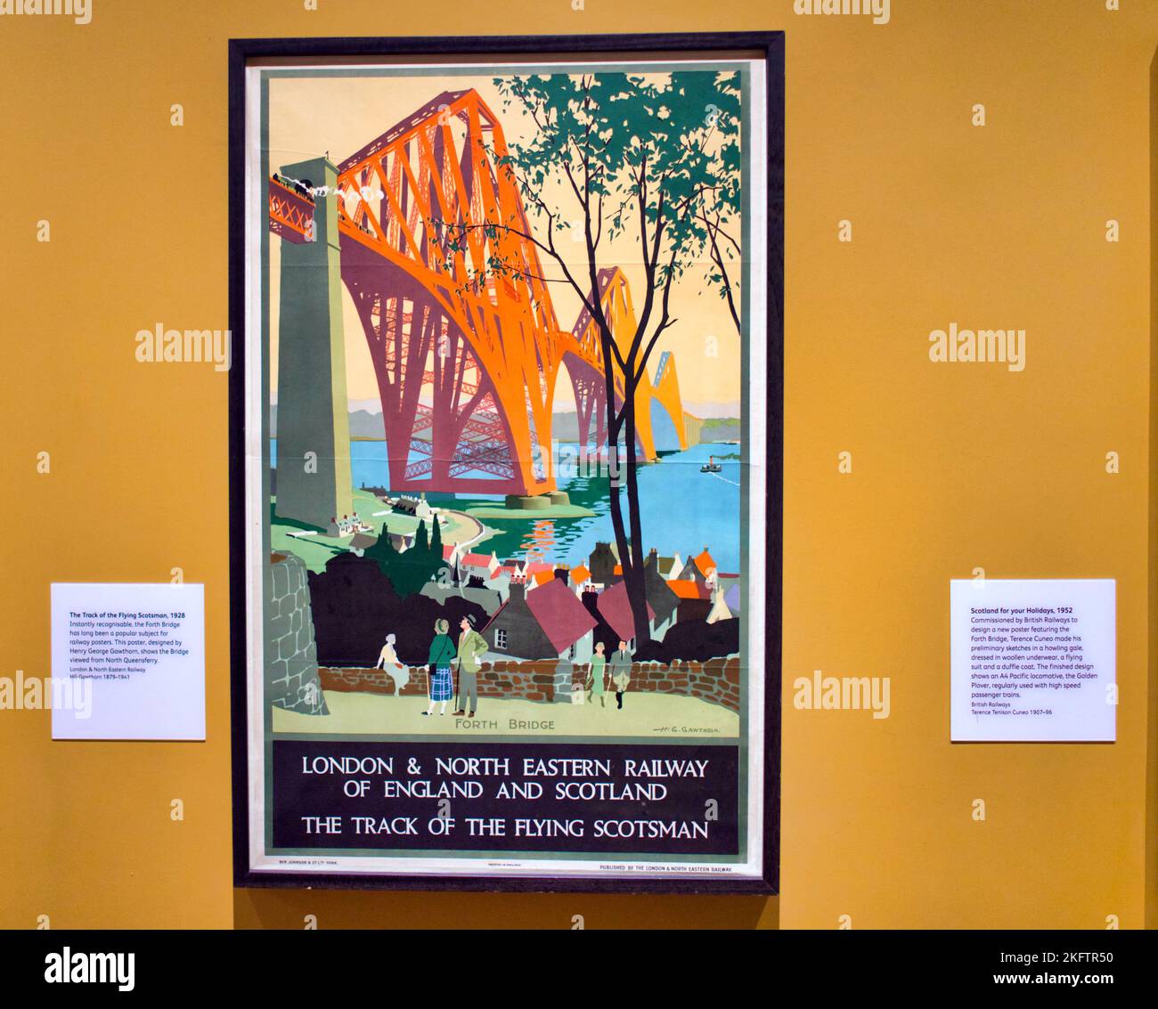 Poster ferroviari vintage del Forth Rail Bridge National Museum of Scotland, Chambers St, Edinburgh EH1 1JF Foto Stock