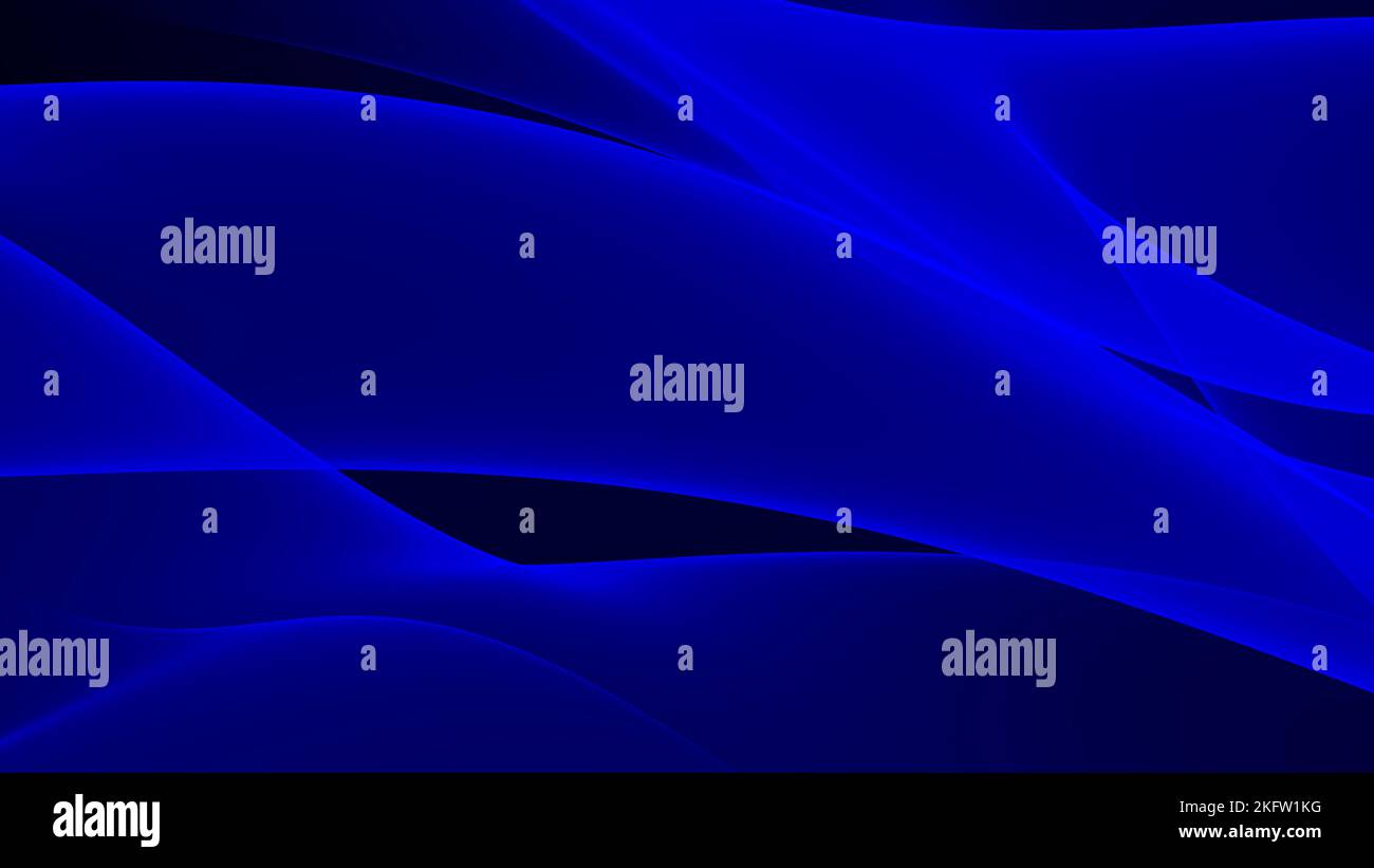 Sfondo astratto 8K blu chiaro blu scuro nero bianco onde linee curve gradiente Foto Stock