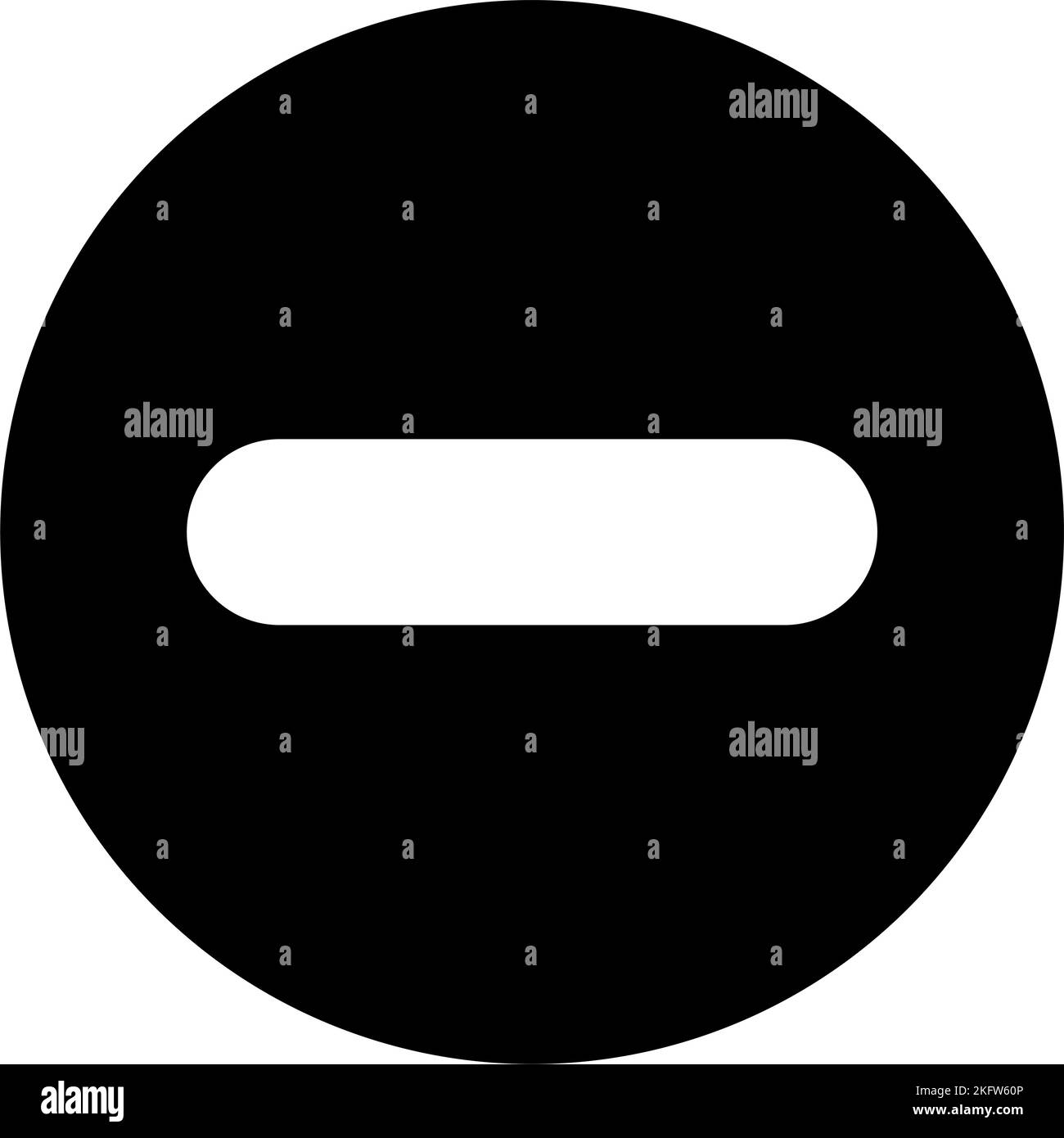 Icona con segno meno in bianco e nero, pulsante con segno meno Illustrazione Vettoriale