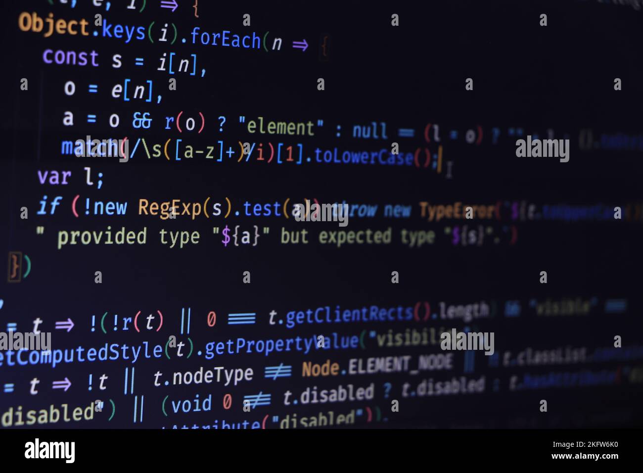 un codice di programma per computer che viene spesso utilizzato. Foto Stock