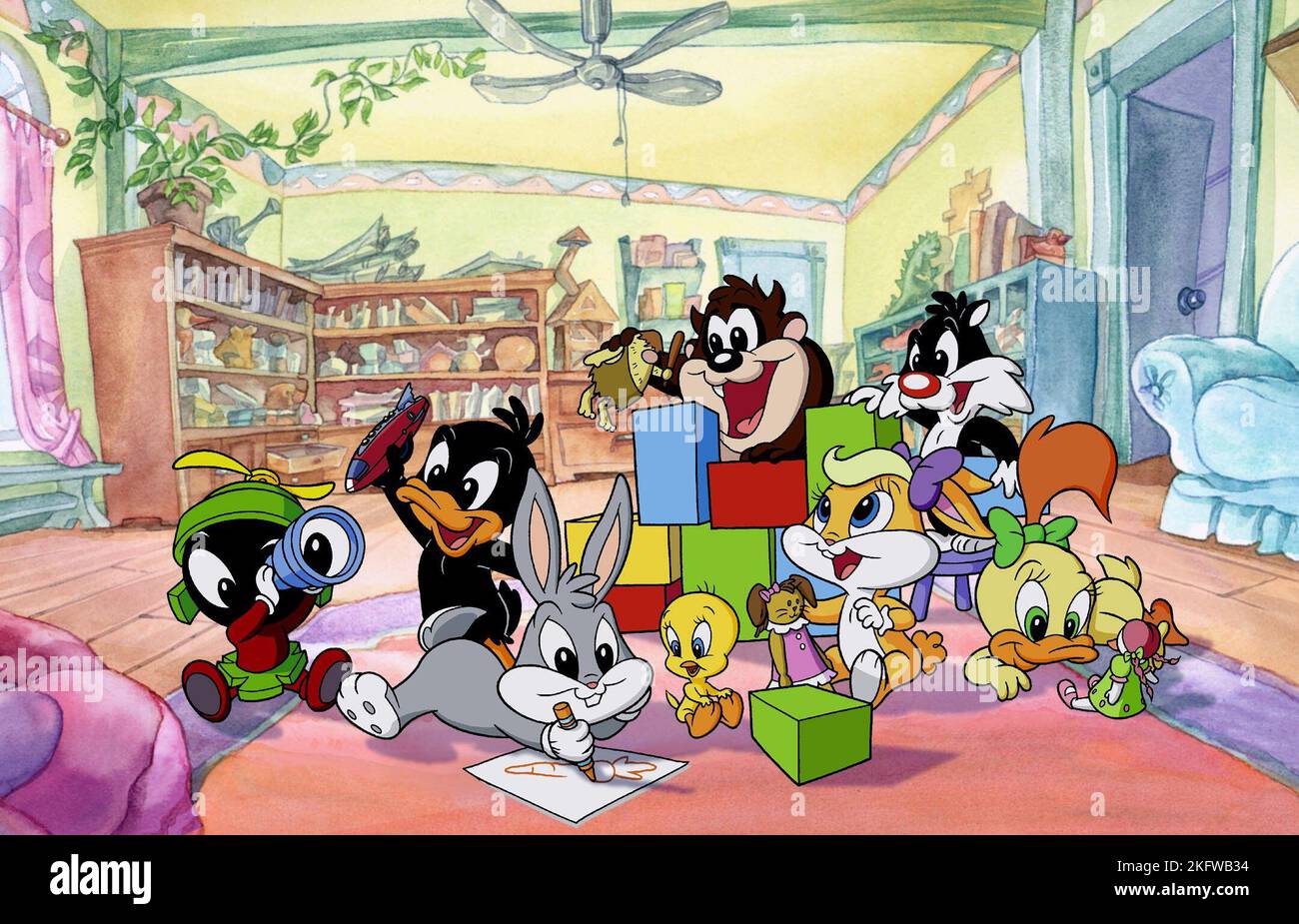 MARVIN il marziano, DAFFY, bug, TWEETY, TAZ, Lola, Silvestro, BABY LOONEY TUNES, 2002 Foto Stock