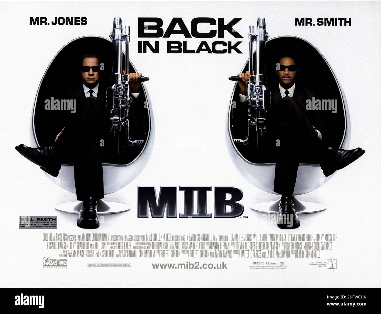 WILL SMITH Tommy Lee Jones, Men in Black II, 2002 Foto Stock