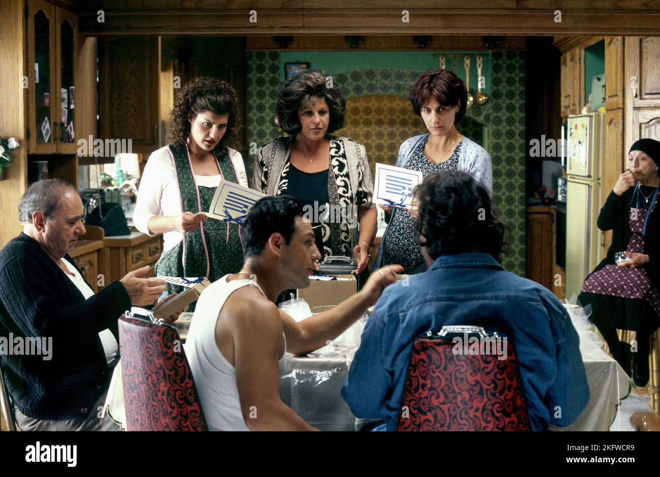 MICHAEL Costantino, NIA VARDALOS, LAINIE KAZAN, John Corbett, My Big Fat Greek Wedding, 2002 Foto Stock