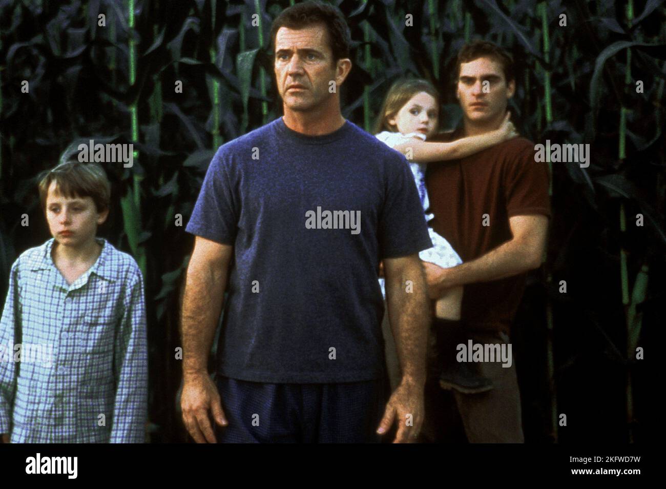 RORY CULKIN, Mel Gibson, Abigail Breslin, Joaquin Phoenix, segni, 2002 Foto Stock