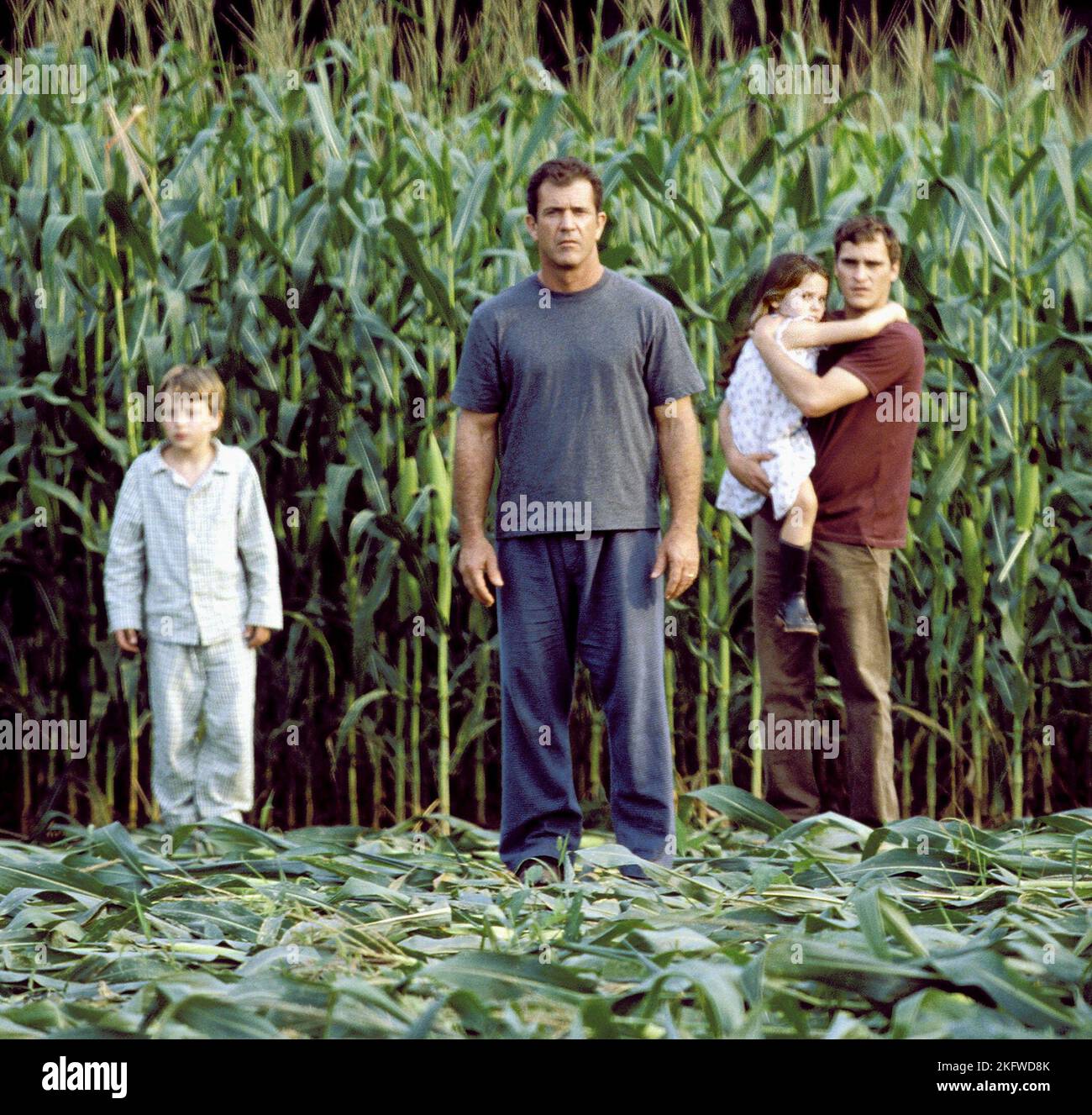 RORY CULKIN, Mel Gibson, Abigail Breslin, Joaquin Phoenix, segni, 2002 Foto Stock