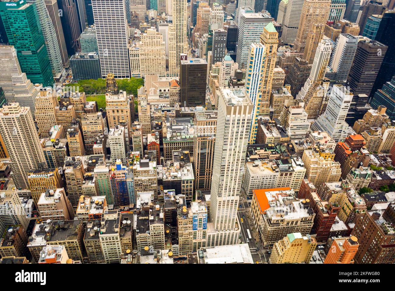 New York City, NY, USA, vista aerea, edifici di Manhattan, Dall'Empire state Building, ad alta angolazione Foto Stock