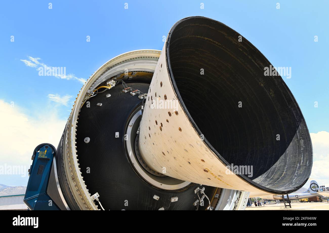 Motore a razzo Titan II nel deserto del New Mexico Foto Stock