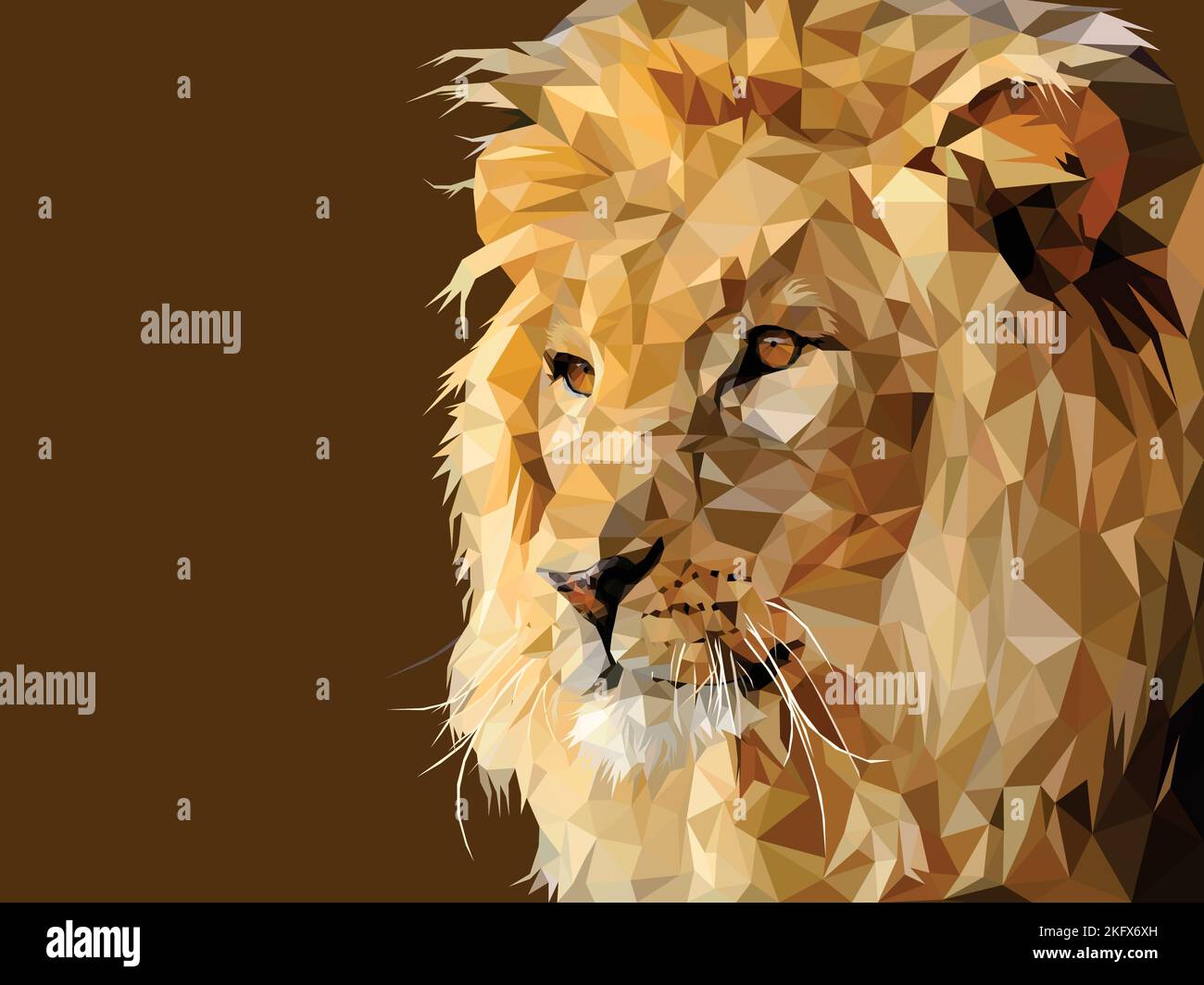 lion low poly vector art Illustrazione Vettoriale