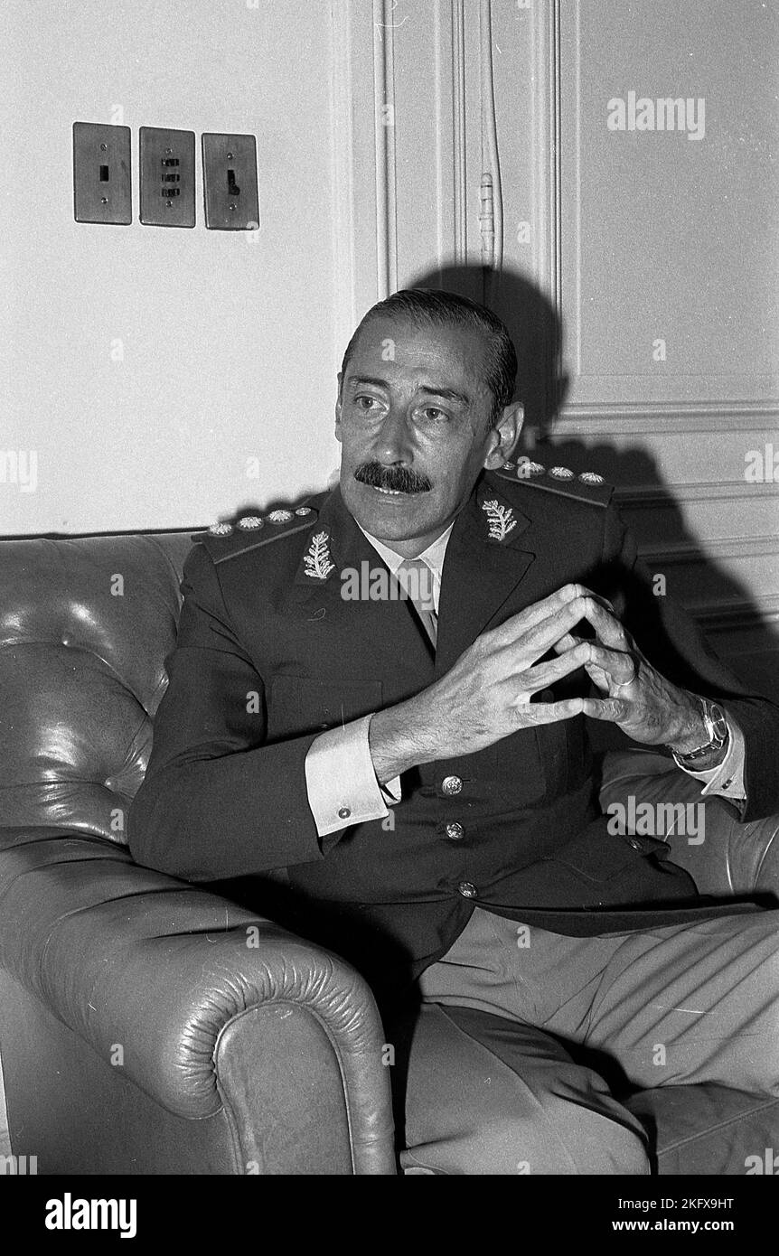 Jorge Rafael Videla, argentino, militare, generale, giunta militare, Proceso de Reorganización Nacional, colpo di Stato, presidente (1976-1981), Buenos Aires, Argentina Foto Stock