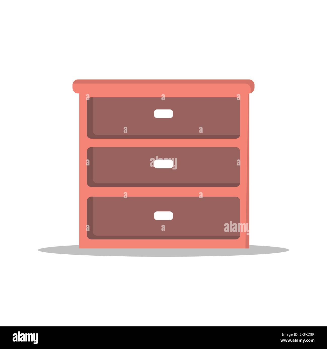 Mobile cabinet, cassetto casa, disegno tavolo piatto vettore illustrazione. Elemento di design per interni in materiali naturali. Stile piatto vettoriale Illustrazione Vettoriale