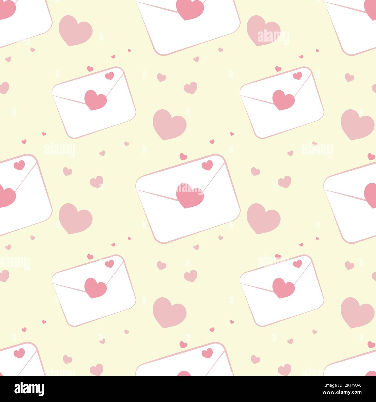 modello senza cuciture con cuori e lettere. vettore. Illustrazione Vettoriale