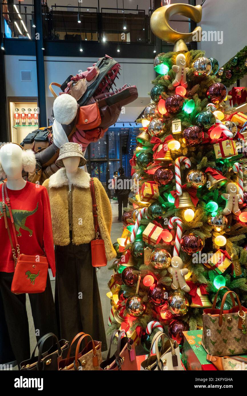 Il Coach e' un negozio di moda di alto livello sulla Fifth Avenue, 2022, New York City, USA Foto Stock