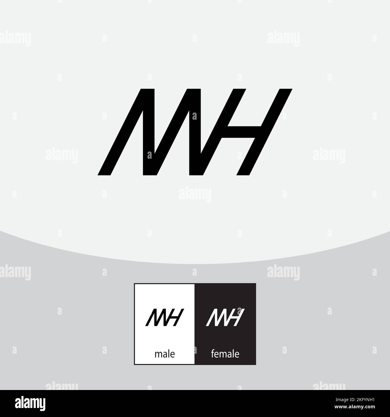 Lettera MH logo design vettore. Illustrazione vettoriale. Rosso Illustrazione Vettoriale