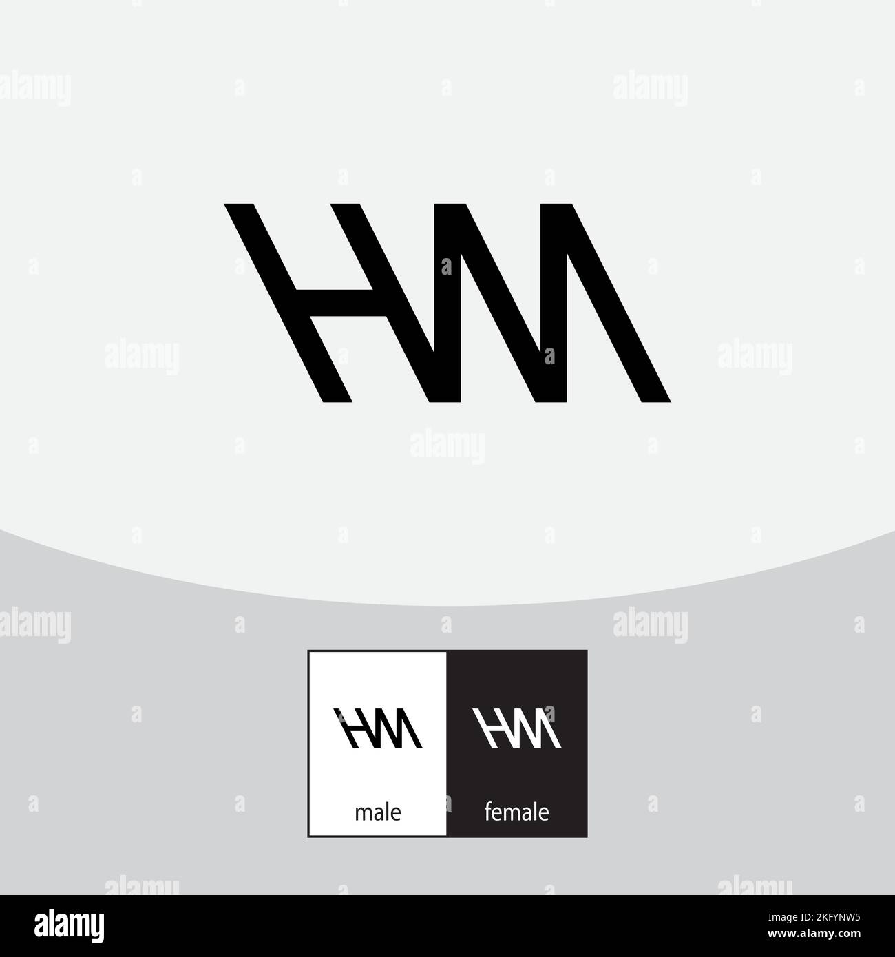 Lettera HM logo design vettore. Illustrazione vettoriale. Illustrazione Vettoriale