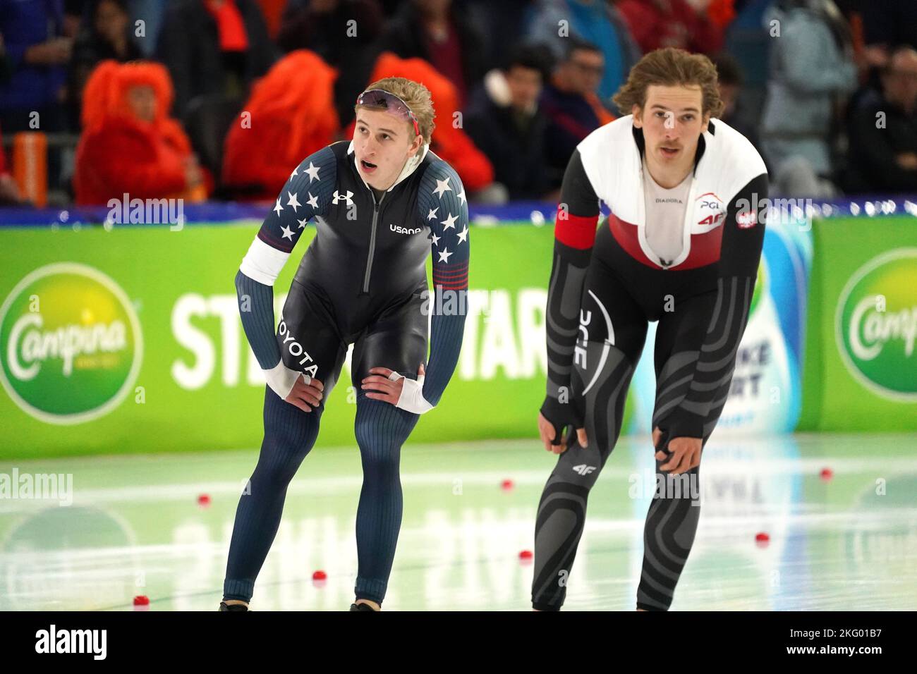 Marek Kania (POL) sui 500m uomini durante la Coppa del mondo ISU Speedskating il 19 novembre 2022 a Thialf Stadion di Heerenveen, Olanda Foto di SCS/Soenar Chamid/AFLO (HOLLAND OUT) Foto Stock