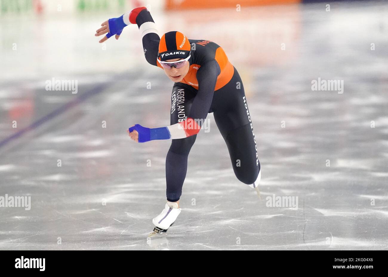 Femke Kok (NED) sulle 500m donne durante la Coppa del mondo ISU Speedskating il 20 novembre 2022 a Thialf Stadion a Heerenveen, Olanda Foto di SCS/Soenar Chamid/AFLO (HOLLAND OUT) Foto Stock