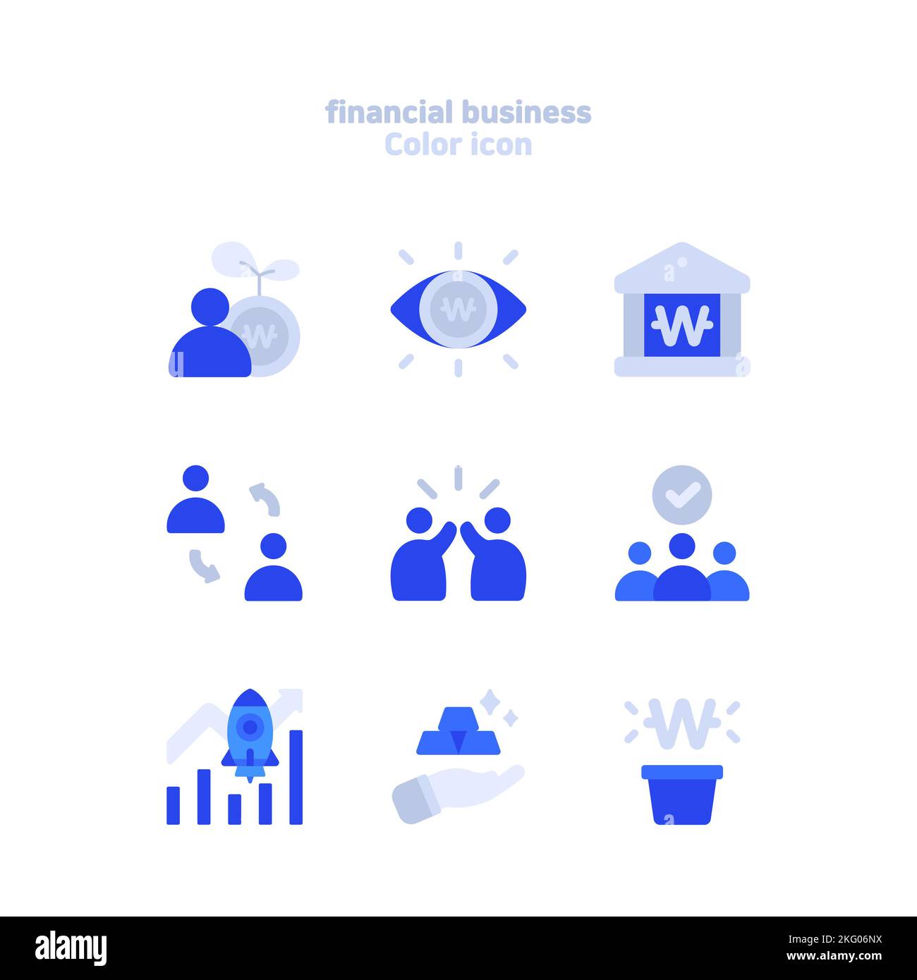 vector icon set finance, concetto di business bancario Foto Stock