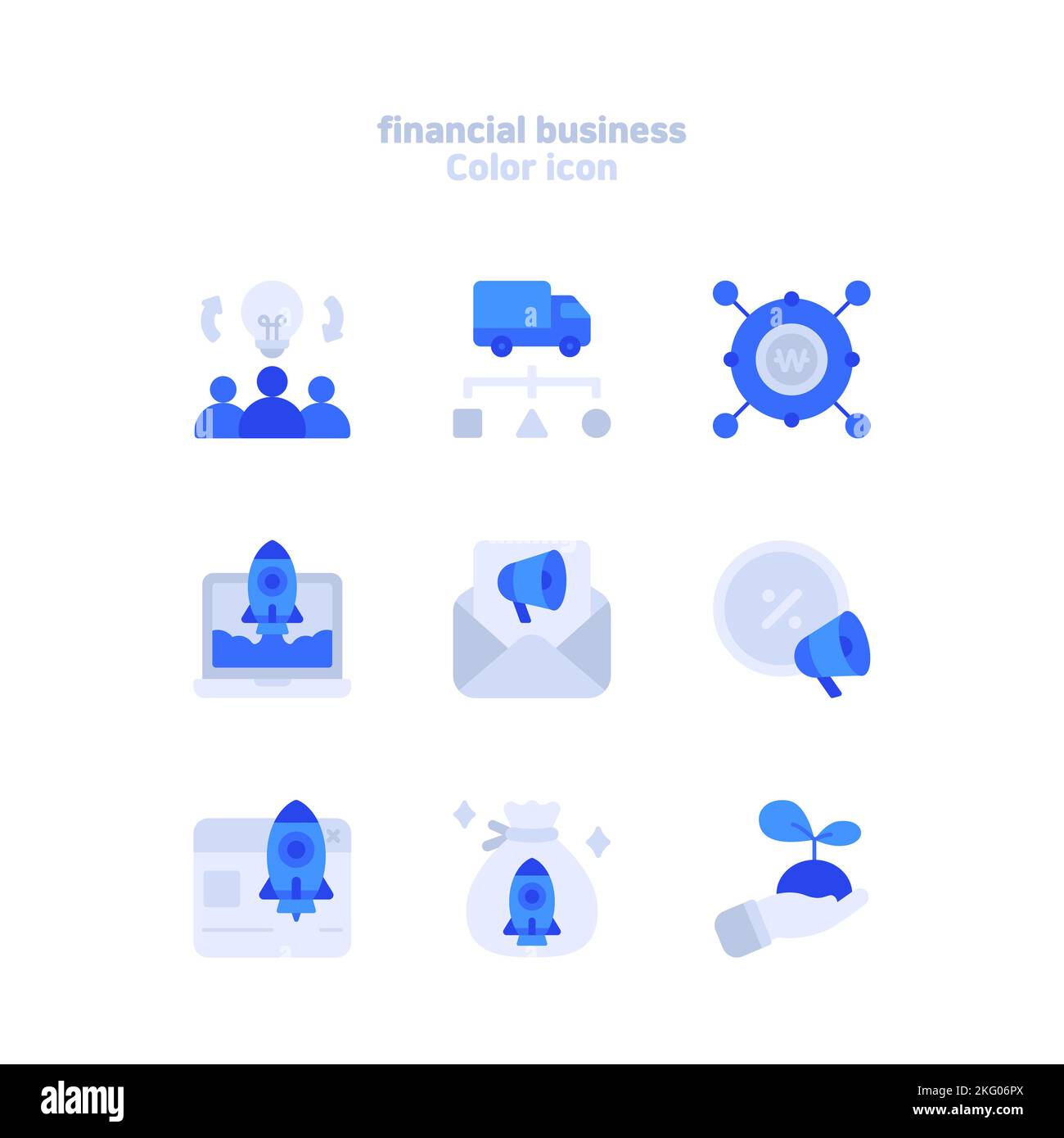 vector icon set_finance, concetto di business bancario Foto Stock