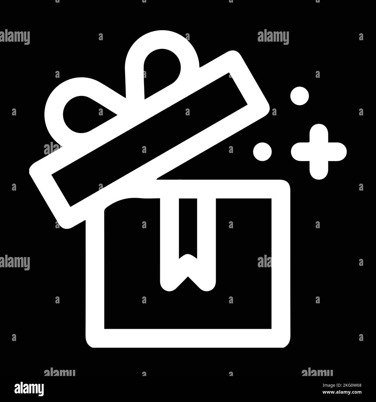 Modello icona casella regalo colore nero modificabile. Simbolo icona scatola regalo immagine vettoriale piatta per disegno grafico e web. Illustrazione Vettoriale