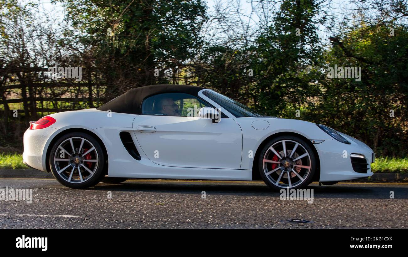 2013 Porsche Boxster bianco Foto Stock