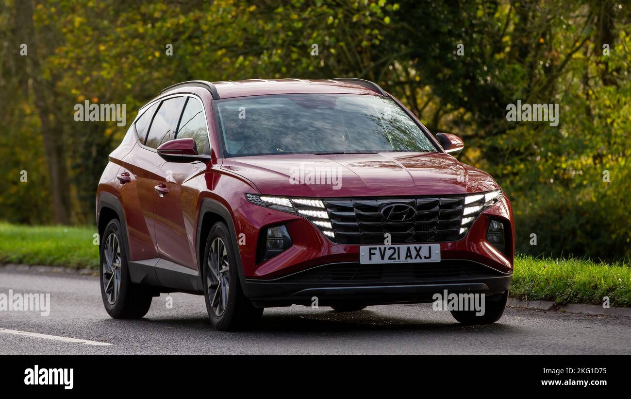 2021 T-GDI Hyundai Tucson Premium rosso Foto Stock