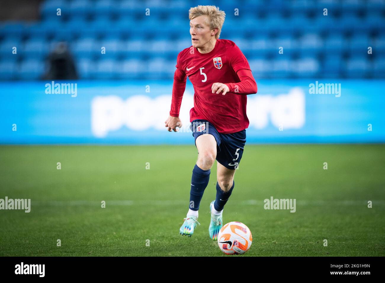 Oslo, Norvegia. 20th Nov 2022. Birger Meling (5) di Norvegia visto durante la partita di calcio amichevole tra Norvegia e Finlandia a Ullevaal Stadion di Oslo. (Photo Credit: Gonzales Photo/Alamy Live News Foto Stock