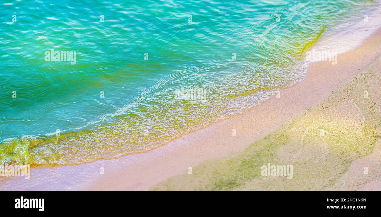 fondo naturale, spiaggia sabbiosa e acqua closeup Foto Stock