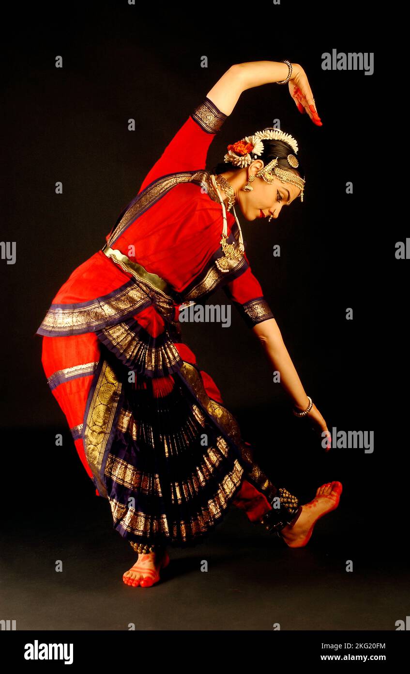 Ballerina Bharata Natyam a Parigi, Francia Foto Stock