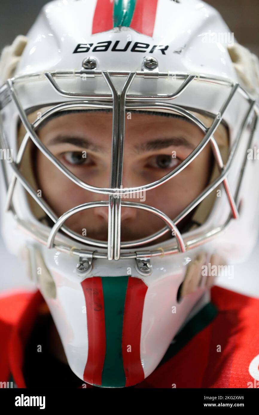 Giocatore di hockey su ghiaccio. Team HC Mont-Blanc. Stagione 2021-22. Francia. Foto Stock