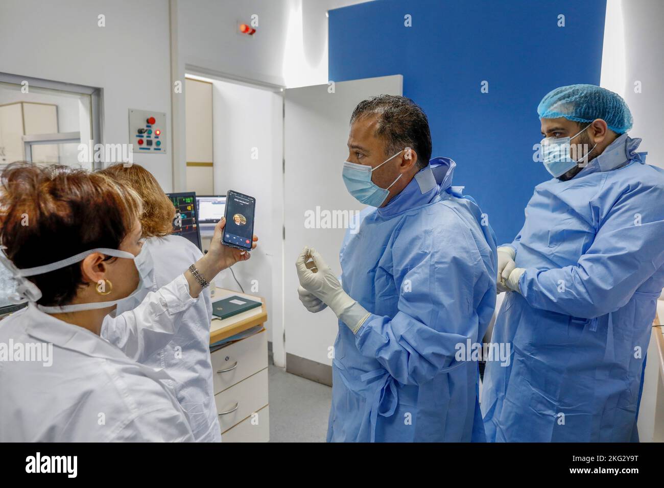 Reparto di cardiochirurgia presso l'ospedale Hotel Dieu de France a Beirut, Libano. Foto Stock