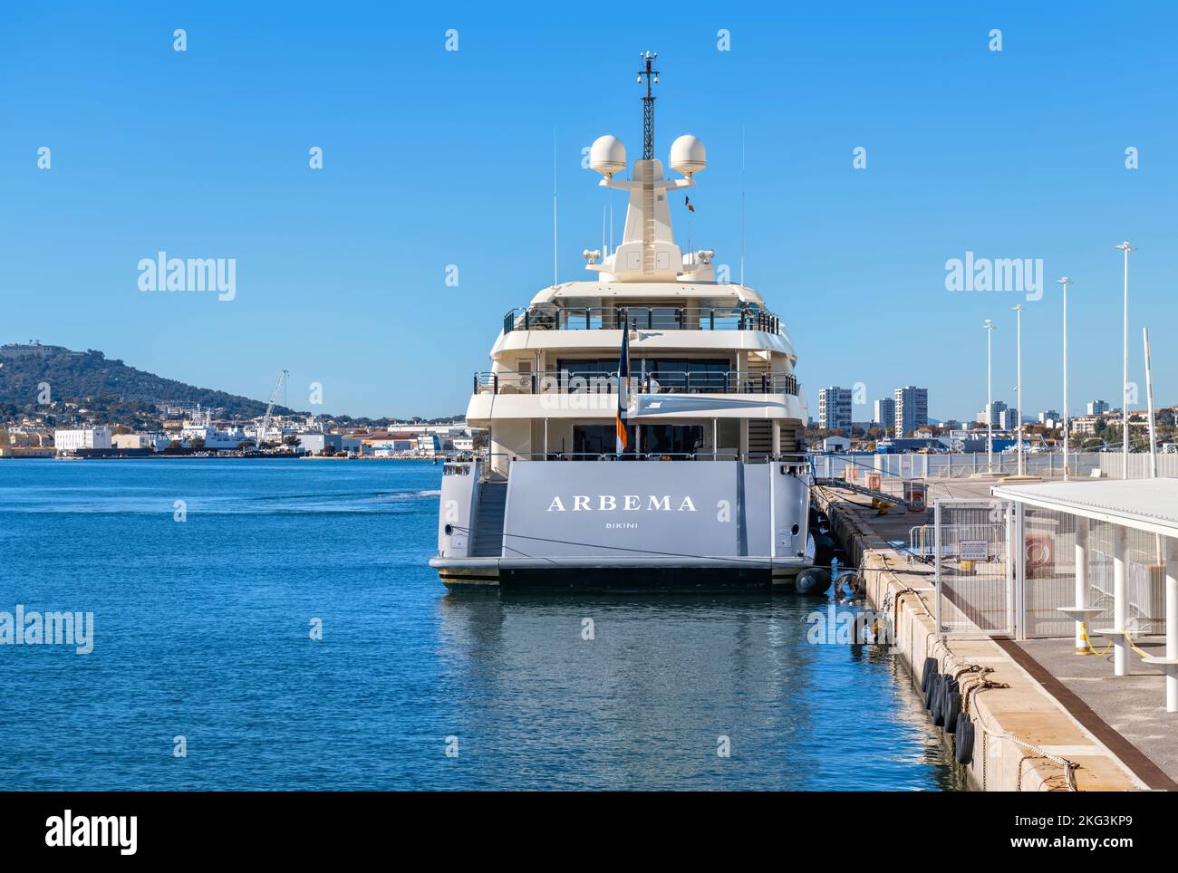 Arbema Superyacht ormeggiato al porto di Tolone, Francia, novembre 2022 Foto Stock