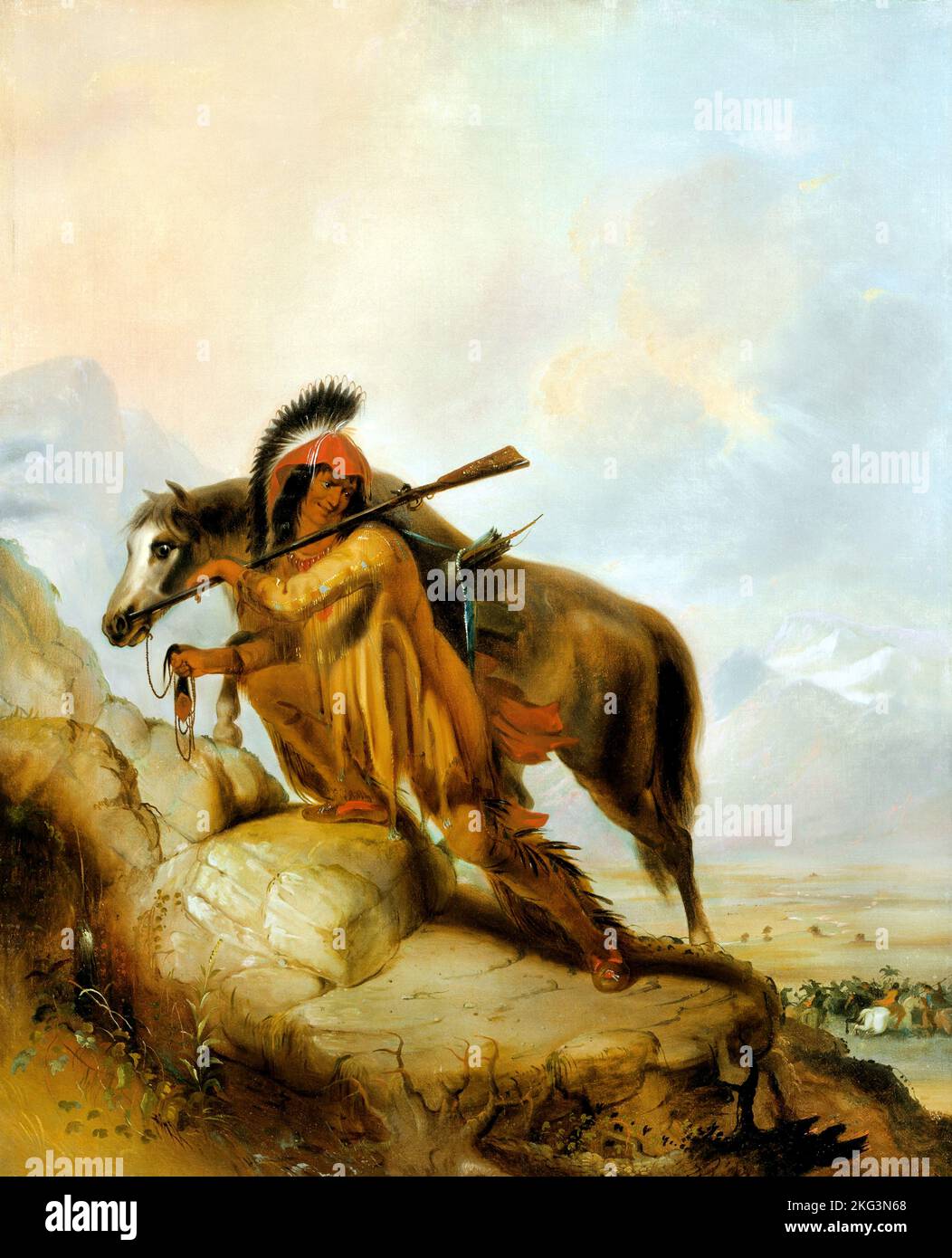 Alfred Jacob Miller; The Scalplock; circa 1810-1874; olio su tela; Denver Art Museum, STATI UNITI. Foto Stock