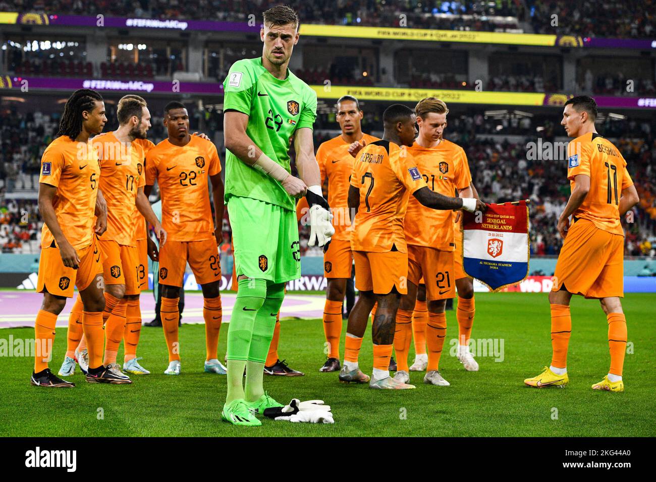 DOHA, QATAR 21 NOVEMBRE Andries Noppert dei Paesi Bassi prima del