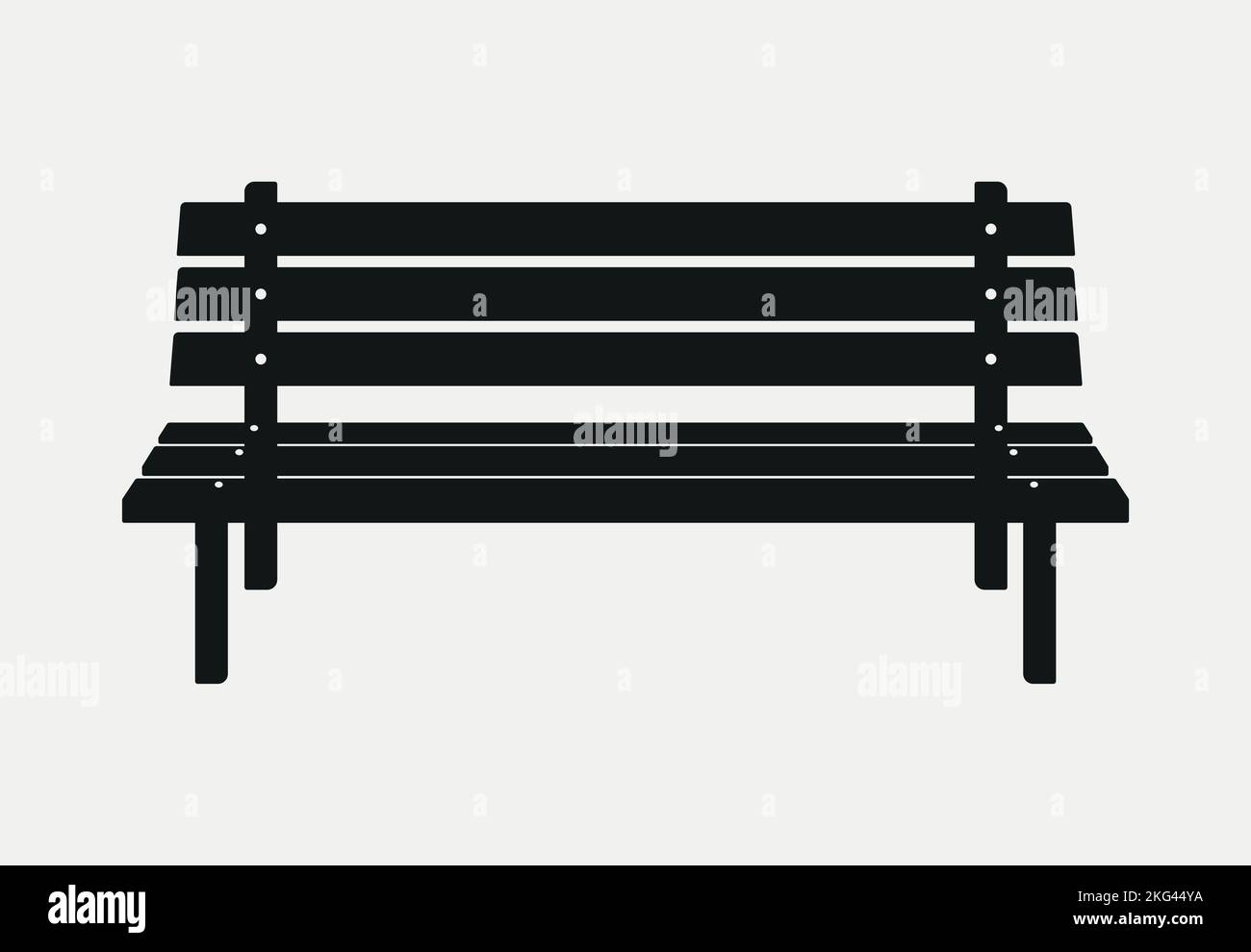 Una semplice icona di panca in legno isolata su uno sfondo bianco Illustrazione Vettoriale