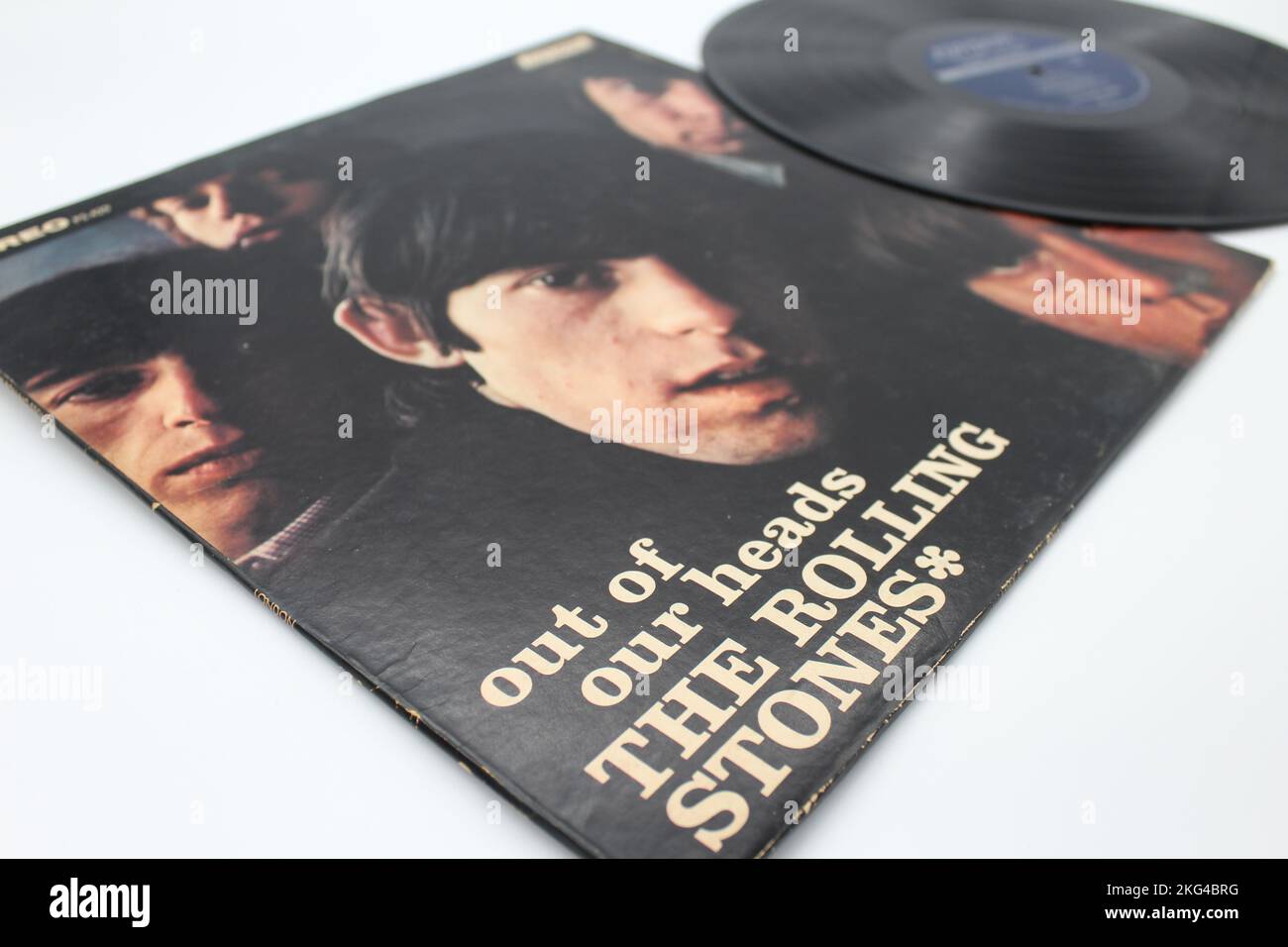 Rock and Blues band, l'album musicale Rolling Stones su disco LP con dischi in vinile. Intitolato: Out of our Heads album cover Foto Stock