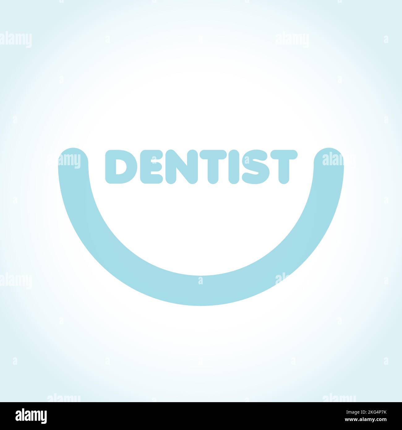 Logo dentista. Semicerchio come un sorriso. Concetti dentali. Illustrazione vettoriale, design piatto Illustrazione Vettoriale
