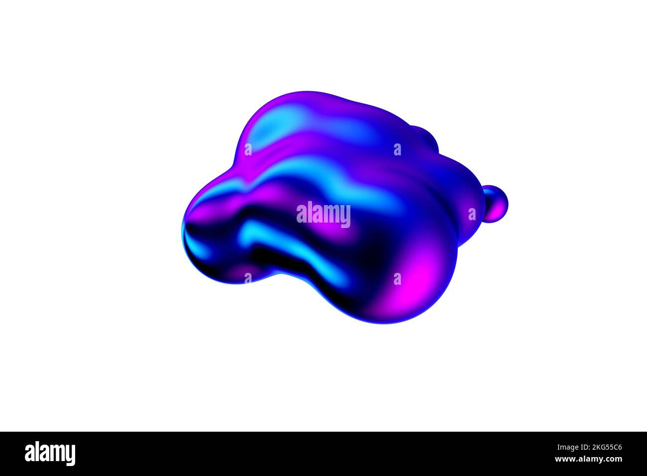 Gradiente astratto Metaball liquido blob 3D. Foto Stock