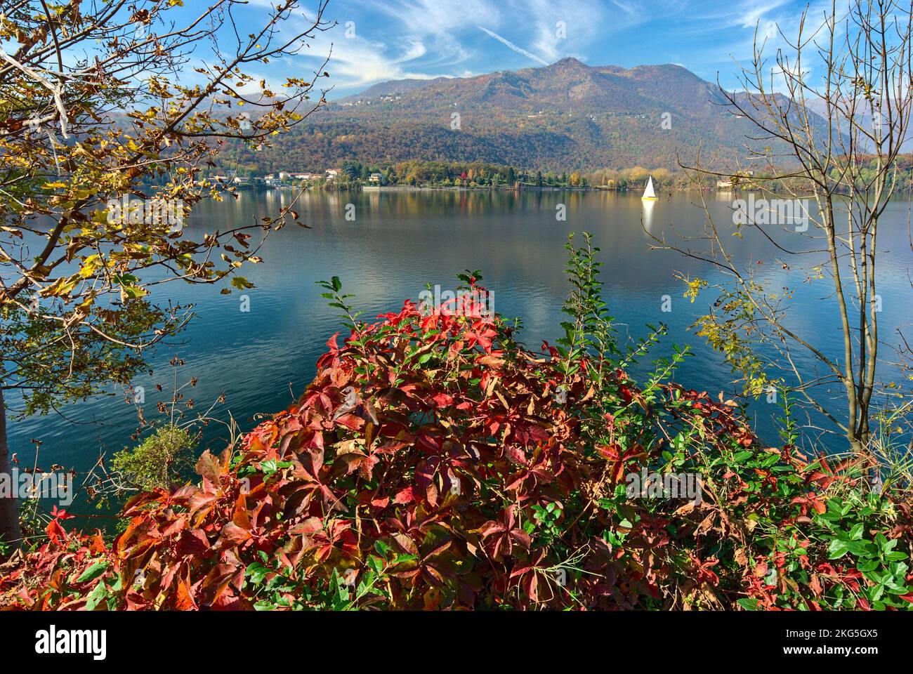 Avigliana,Piemonte,Italia. Il Lago Grande Foto Stock