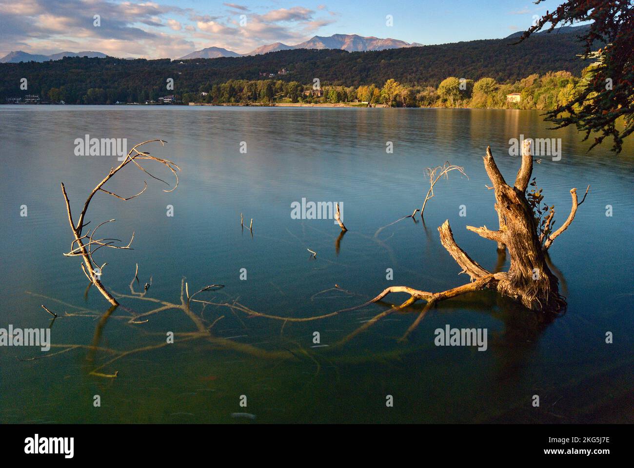 Avigliana,Piemonte,Italia. Il Lago Grande Foto Stock