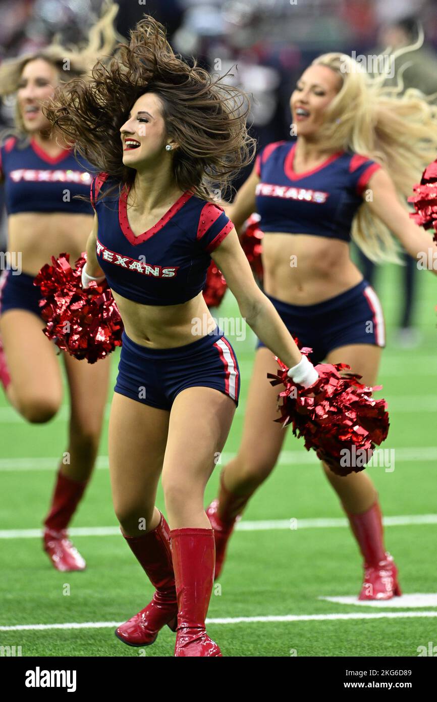 Houston Texans Cheerleaders durante la NFL Football Game tra i Washington Commanders e gli Houston Texans domenica 20 novembre 2022, all'NRG Foto Stock