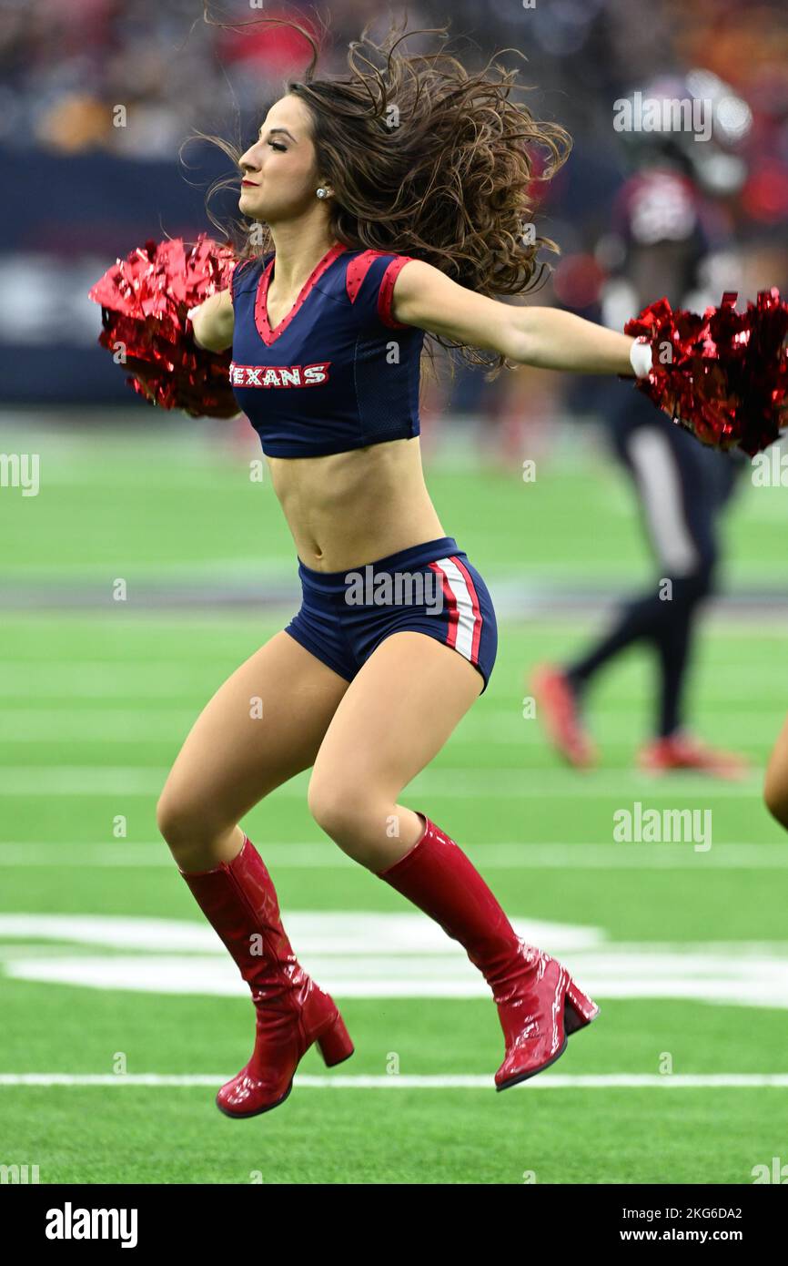 Houston Texans Cheerleader durante la NFL Football Game tra i Washington Commanders e gli Houston Texans Domenica, 20 novembre 2022, al NRG Foto Stock