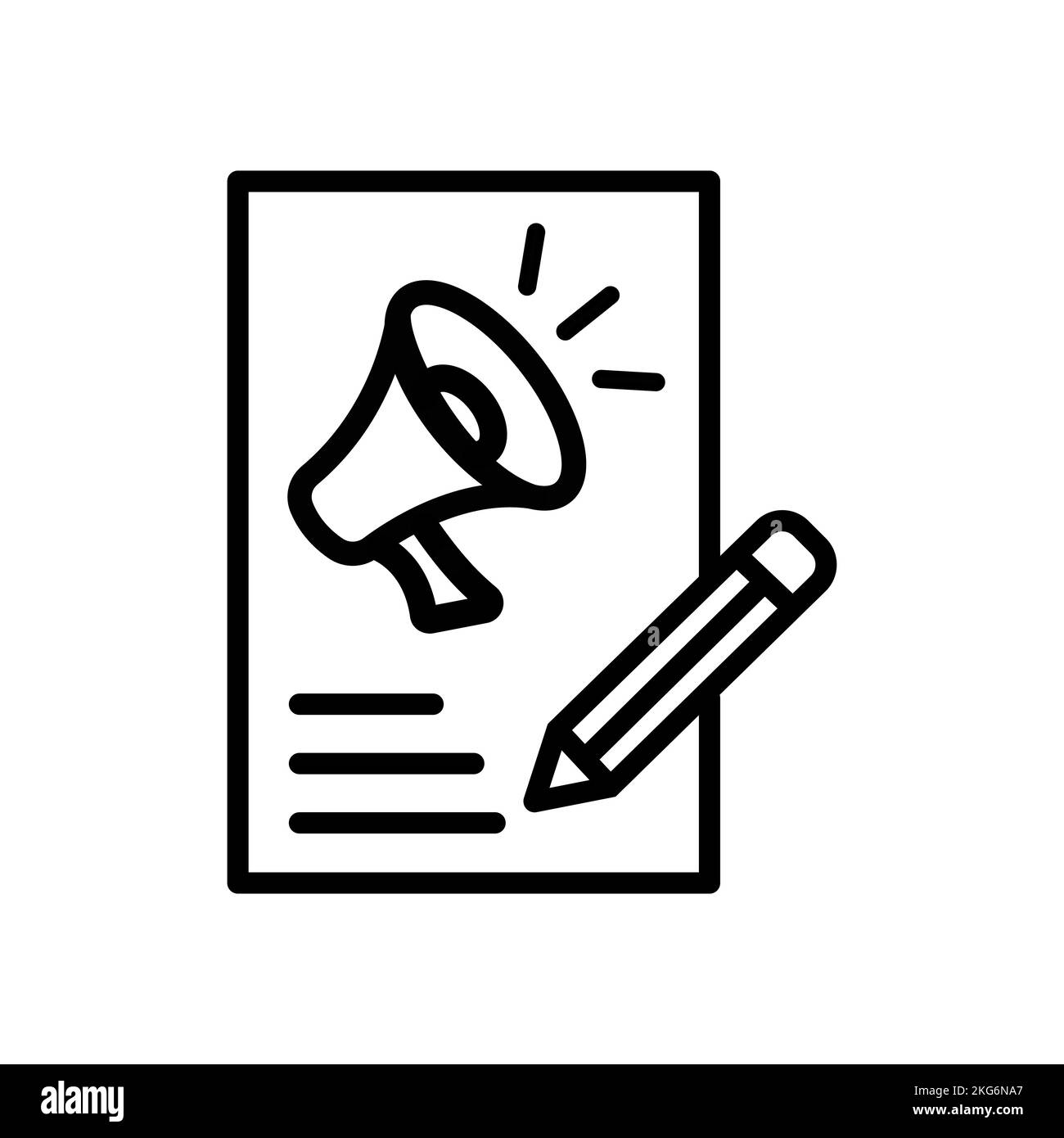 Marketing dei contenuti. Tratto modificabile nell'illustrazione del vettore Illustrazione Vettoriale