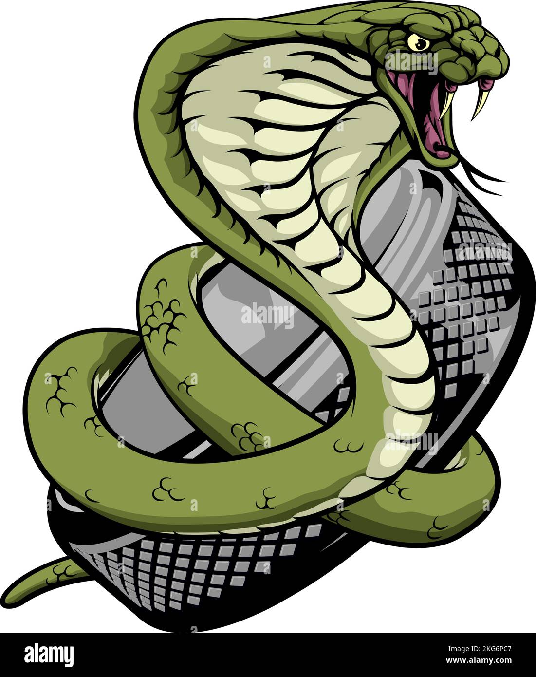 Cobra Snake Ice Hockey Team Sport Cartoon Mascot Illustrazione Vettoriale
