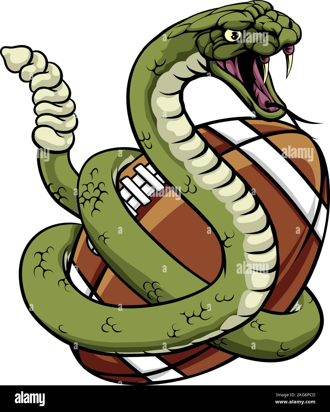 Mascotte animale della squadra di football americano Rattlesnake Illustrazione Vettoriale