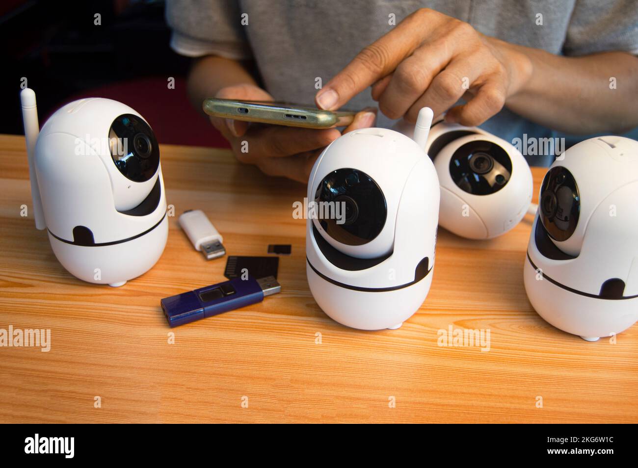 Telecamera ip concettuale con funzionamento manuale Foto Stock