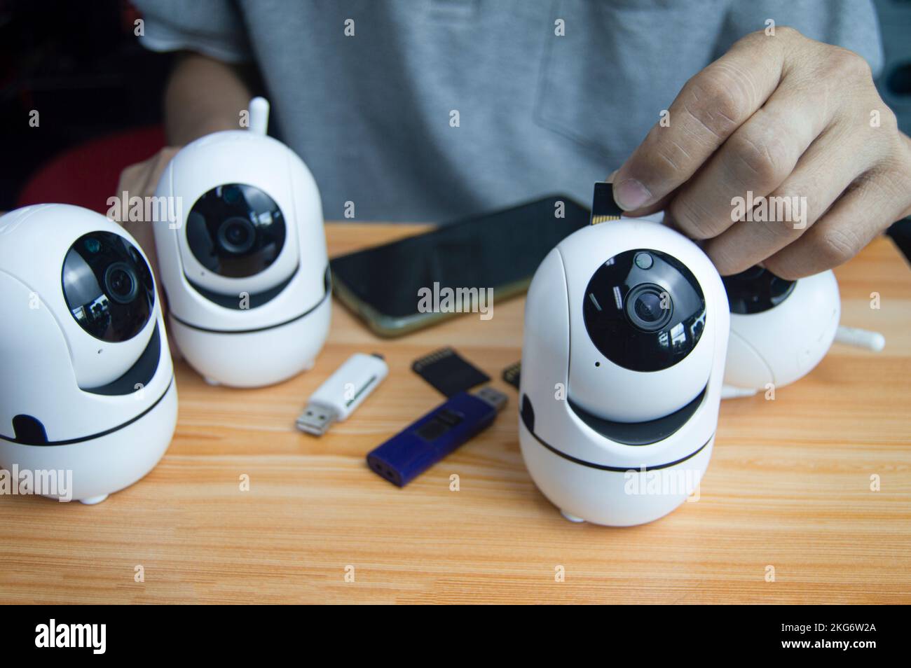 Telecamera ip concettuale con funzionamento manuale Foto Stock