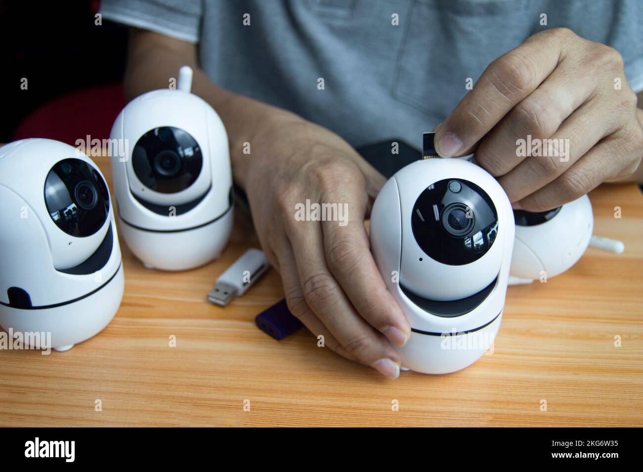 Telecamera ip concettuale con funzionamento manuale Foto Stock